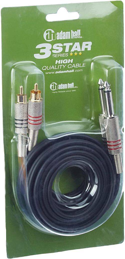 Adam Hall Cables 3 STAR BOV0300 - Rallonge Câble Casque Audio Jack stéréo  6,3 mm vers Jack stéréo 6,35 mm 3 m