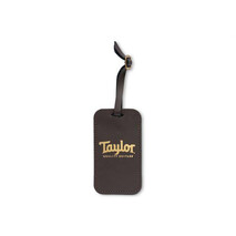 Etiqueta de equipaje de cuero Taylor, marrón chocolate, logotipo dorado, 3 image