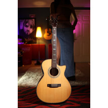 Guitarra Electroacustica Premium AM41 con pantalla táctil, Color: Natural, Version: Con recorte, 6 image