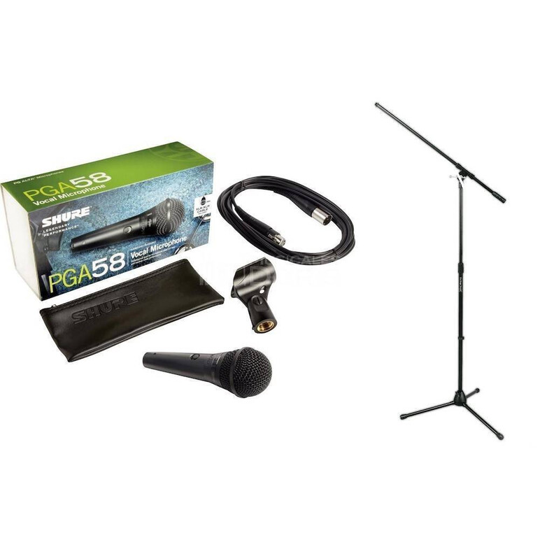 Microfono Con Cable Y Pedestal Shure Pga58-Bts