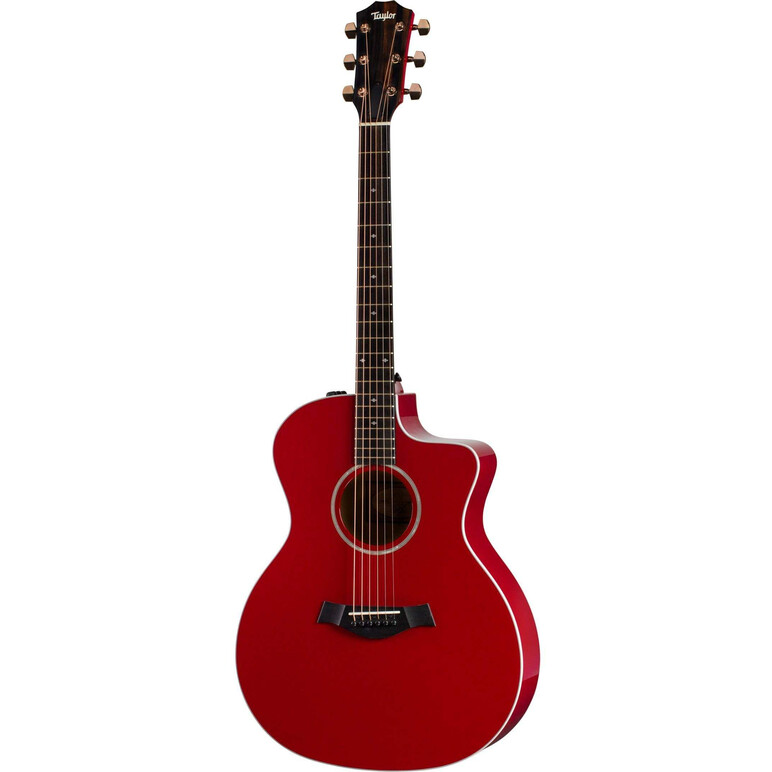 Guitarra Electrica Taylor electroacustica 214CE DLX Roja, Color: Rojo, Tipo de cuerdas: Acero